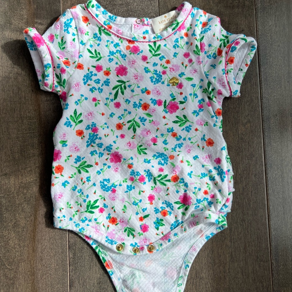 Kate Spade Floral Baby Girl Onesie Size 9 mo